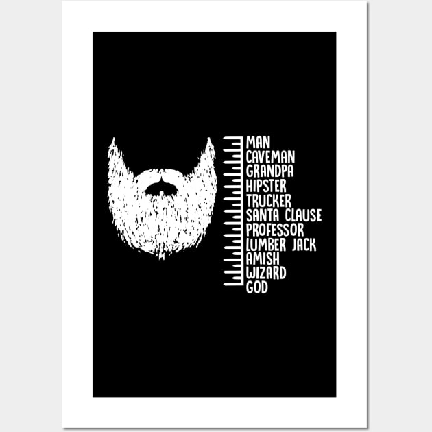 Funny Beard Growth T-Shirt Wall Art by biNutz